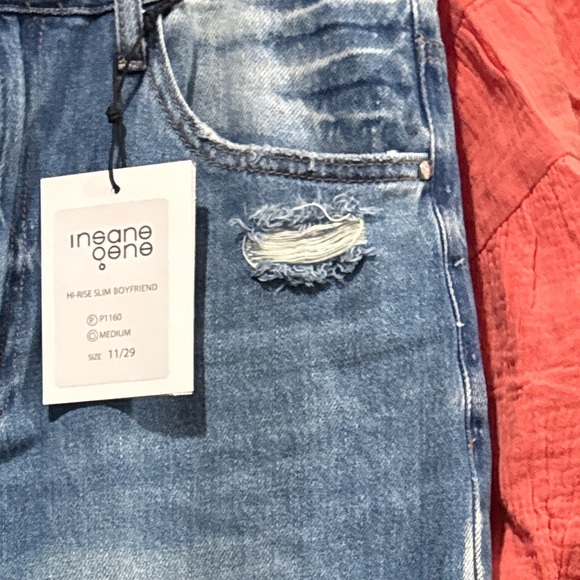 NWT Insane Gene Distressed Blue Skinny for insane price! Small-Med-Large avail - Picture 2 of 2